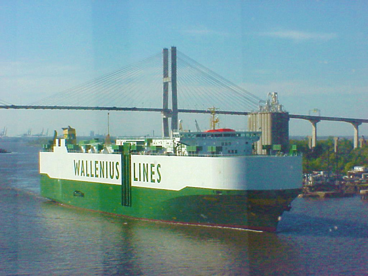 Ship and Bridge Savannah River Savannah Georgia