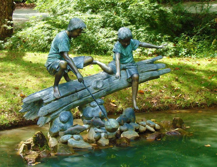 Boys on Log