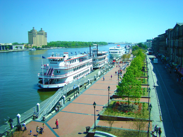 View from the Hyatt Regency's Vu Lounge Savannah Georgia