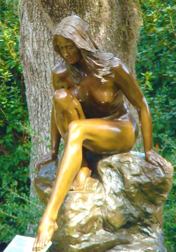 Brookgreen Gardens Girl on Rock