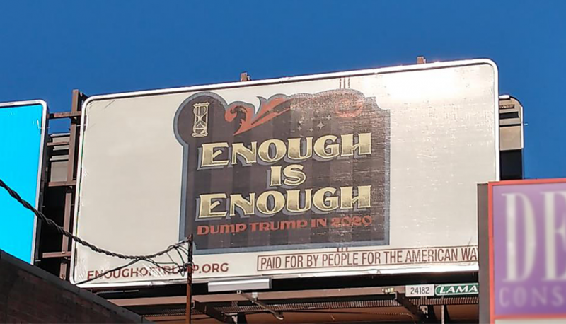 Shepard Fairey Dump Trump Billboard 2020